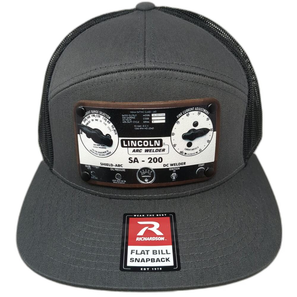 Richardson Trucker Hat Gray One Size Lincoln Arc Welder SA-200 Mesh Flat Bill